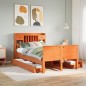 vidaXL Letto Libreria senza Materasso Marrone Cera 120x190 cm in Pino