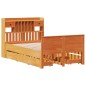 vidaXL Letto Libreria senza Materasso Marrone Cera 120x190 cm in Pino