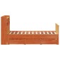 vidaXL Letto Libreria senza Materasso Marrone Cera 120x190 cm in Pino