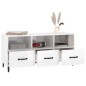 Mobile Porta TV Bianco Lucido 102x35x50 cm in Legno Multistrato Mobile Porta TV Bianco Lucido 102x35x50 cm in Legno Multistrato