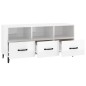Mobile Porta TV Bianco Lucido 102x35x50 cm in Legno Multistrato Mobile Porta TV Bianco Lucido 102x35x50 cm in Legno Multistrato
