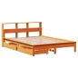 vidaXL Letto Libreria senza Materasso Marrone Cera 140x190 cm in Pino vidaXL Letto Libreria senza Materasso Marrone Cera 140x190 cm in Pino