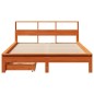 vidaXL Letto Libreria senza Materasso Marrone Cera 140x190 cm in Pino vidaXL Letto Libreria senza Materasso Marrone Cera 140x190 cm in Pino