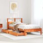 vidaXL Letto Libreria senza Materasso Marrone Cera 75x190 cm in Pino