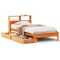 vidaXL Letto Libreria senza Materasso Marrone Cera 75x190 cm in Pino