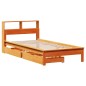 vidaXL Letto Libreria senza Materasso Marrone Cera 75x190 cm in Pino