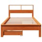 vidaXL Letto Libreria senza Materasso Marrone Cera 75x190 cm in Pino