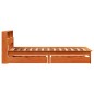 vidaXL Letto Libreria senza Materasso Marrone Cera 75x190 cm in Pino