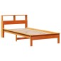 vidaXL Letto Libreria senza Materasso Marrone Cera 75x190 cm in Pino