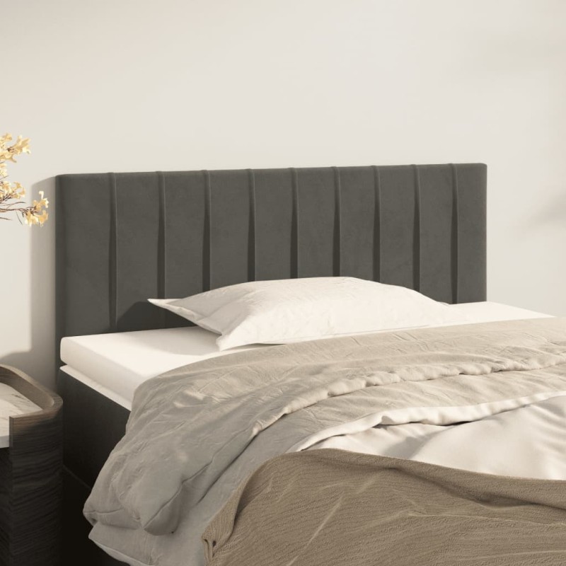 vidaXL Testiera Grigio Scuro 100x5x78/88 cm in Velluto vidaXL Testiera Grigio Scuro 100x5x78/88 cm in Velluto