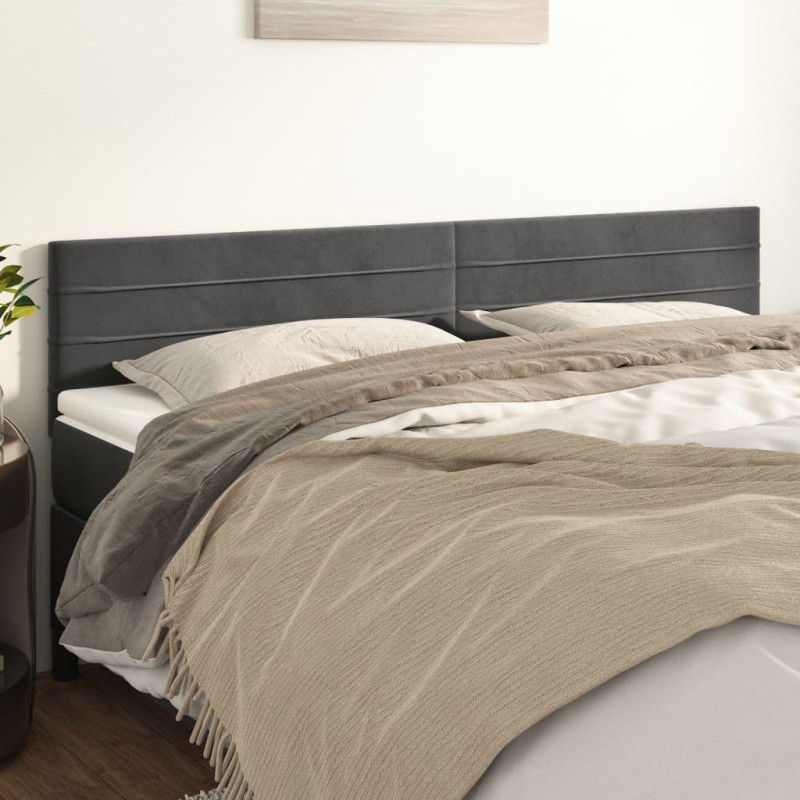 vidaXL Testiera 2 pz Grigio Scuro 80x5x78/88 cm in Velluto vidaXL Testiera 2 pz Grigio Scuro 80x5x78/88 cm in Velluto