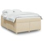 vidaXL Giroletto a Molle con Materasso Crema 160x200 cm in Tessuto vidaXL Giroletto a Molle con Materasso Crema 160x200 cm in Tessuto