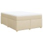 vidaXL Giroletto a Molle con Materasso Crema 160x200 cm in Tessuto vidaXL Giroletto a Molle con Materasso Crema 160x200 cm in Tessuto