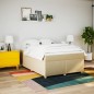 vidaXL Giroletto a Molle con Materasso Crema 160x200 cm in Tessuto vidaXL Giroletto a Molle con Materasso Crema 160x200 cm in Tessuto