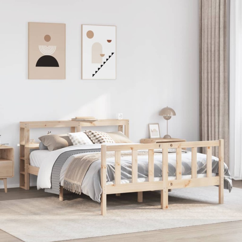 vidaXL Letto senza Materasso 160x200 cm in Legno Massello di Pino vidaXL Letto senza Materasso 160x200 cm in Legno Massello di Pino