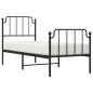 vidaXL Giroletto con Testiera e Pediera Metallo Nero 75x190 cm vidaXL Giroletto con Testiera e Pediera Metallo Nero 75x190 cm
