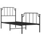 vidaXL Giroletto con Testiera e Pediera Metallo Nero 75x190 cm vidaXL Giroletto con Testiera e Pediera Metallo Nero 75x190 cm