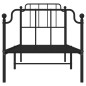 vidaXL Giroletto con Testiera e Pediera Metallo Nero 75x190 cm vidaXL Giroletto con Testiera e Pediera Metallo Nero 75x190 cm