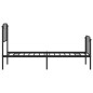 vidaXL Giroletto con Testiera e Pediera Metallo Nero 75x190 cm vidaXL Giroletto con Testiera e Pediera Metallo Nero 75x190 cm