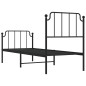 vidaXL Giroletto con Testiera e Pediera Metallo Nero 75x190 cm vidaXL Giroletto con Testiera e Pediera Metallo Nero 75x190 cm