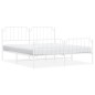 vidaXL Giroletto con Testiera e Pediera Metallo Bianco 183x213 cm vidaXL Giroletto con Testiera e Pediera Metallo Bianco 183x213 cm