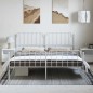 vidaXL Giroletto con Testiera e Pediera Metallo Bianco 183x213 cm vidaXL Giroletto con Testiera e Pediera Metallo Bianco 183x213 cm