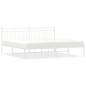 vidaXL Giroletto con Testiera Metallo Bianco 200x200 cm vidaXL Giroletto con Testiera Metallo Bianco 200x200 cm