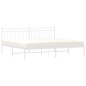 vidaXL Giroletto con Testiera Metallo Bianco 200x200 cm vidaXL Giroletto con Testiera Metallo Bianco 200x200 cm