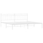 vidaXL Giroletto con Testiera Metallo Bianco 200x200 cm vidaXL Giroletto con Testiera Metallo Bianco 200x200 cm