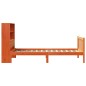 vidaXL Letto Libreria senza Materasso Marrone Cera 90x190 cm in Pino