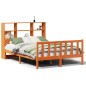 vidaXL Letto Libreria senza Materasso Marrone Cera 135x190 cm in Pino vidaXL Letto Libreria senza Materasso Marrone Cera 135x190 cm in Pino
