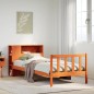 vidaXL Letto Libreria senza Materasso Marrone Cera 90x200 cm in Pino