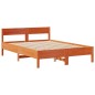 vidaXL Letto Libreria senza Materasso Marrone Cera 160x200 cm in Pino vidaXL Letto Libreria senza Materasso Marrone Cera 160x200 cm in Pino