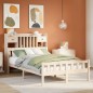 vidaXL Letto Libreria senza Materasso 120x190cm Legno Massello di Pino vidaXL Letto Libreria senza Materasso 120x190cm Legno Massello di Pino