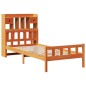 vidaXL Letto Libreria senza Materasso Marrone Cera 90x190 cm in Pino