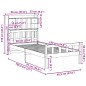 vidaXL Letto Libreria senza Materasso Marrone Cera 90x190 cm in Pino