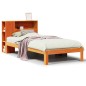 vidaXL Letto Libreria senza Materasso Marrone Cera 90x190 cm in Pino