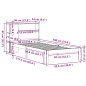 vidaXL Letto Libreria senza Materasso Marrone Cera 90x190 cm in Pino