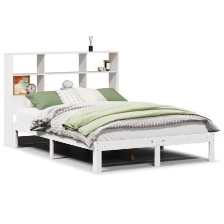 vidaXL Letto Libreria senza Materasso Bianco 140x190 cm Legno di Pino