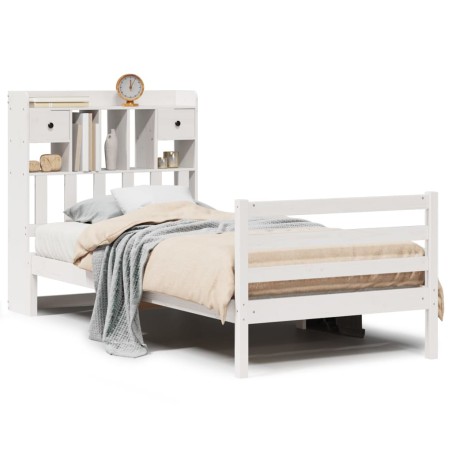 vidaXL Letto Libreria senza Materasso Bianco 100x200 cm Legno di Pino