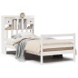 vidaXL Letto Libreria senza Materasso Bianco 100x200 cm Legno di Pino vidaXL Letto Libreria senza Materasso Bianco 100x200 cm Legno di Pino