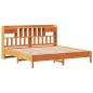 vidaXL Letto Libreria senza Materasso Marrone Cera 200x200 cm in Pino vidaXL Letto Libreria senza Materasso Marrone Cera 200x200 cm in Pino