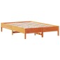vidaXL Letto Libreria senza Materasso Marrone Cera 150x200 cm in Pino vidaXL Letto Libreria senza Materasso Marrone Cera 150x200 cm in Pino