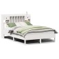 vidaXL Letto Libreria senza Materasso Bianco 140x190 cm Legno di Pino vidaXL Letto Libreria senza Materasso Bianco 140x190 cm Legno di Pino