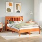 vidaXL Letto Libreria senza Materasso Marrone Cera 120x190 cm in Pino vidaXL Letto Libreria senza Materasso Marrone Cera 120x190 cm in Pino