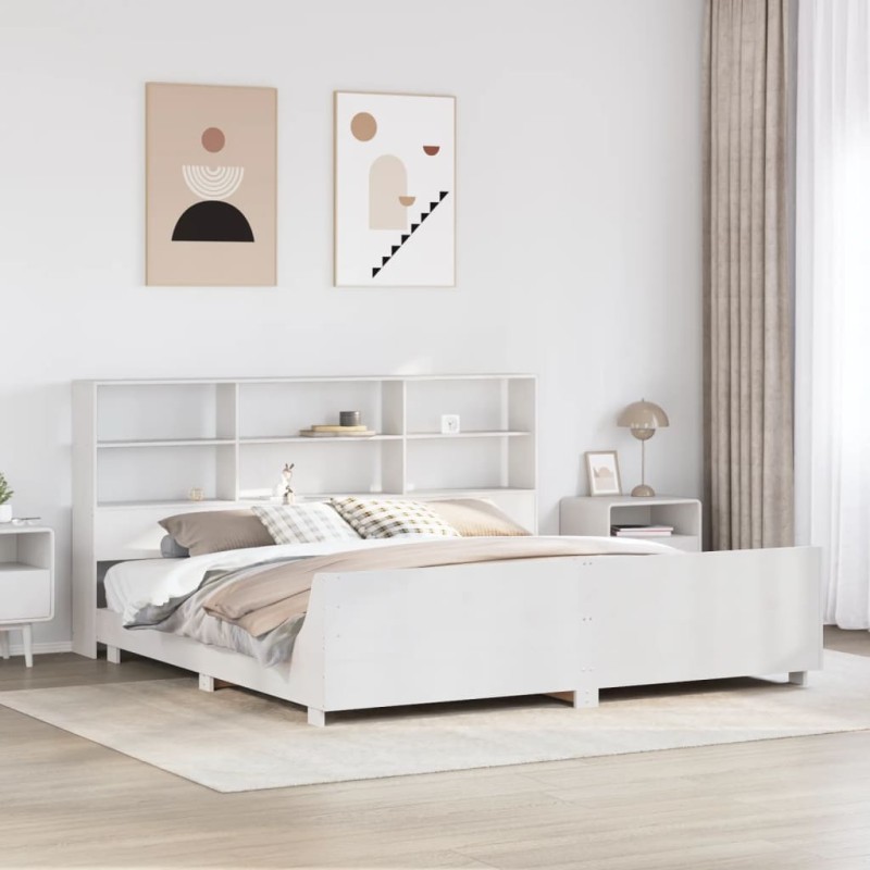 vidaXL Giroletto senza Materasso Bianco 180x200 cm Legno Massello Pino vidaXL Giroletto senza Materasso Bianco 180x200 cm Legno Massello Pino