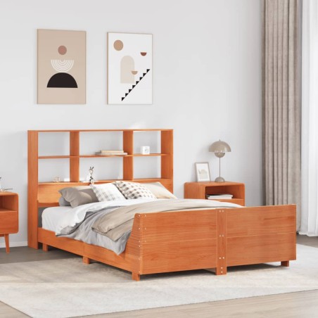 vidaXL Giroletto senza Materasso Marrone Cera 150x200 cm Legno di Pino
