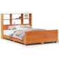vidaXL Giroletto senza Materasso Marrone Cera 150x200 cm Legno di Pino vidaXL Giroletto senza Materasso Marrone Cera 150x200 cm Legno di Pino