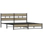 vidaXL Giroletto senza Materaso in Metallo Rovere Sonoma 193x203 cm