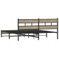 vidaXL Giroletto senza Materaso in Metallo Rovere Sonoma 193x203 cm